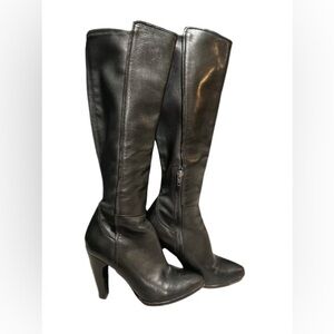 Frye Elegant Black Leather Knee-High Boots
